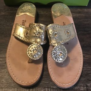 Jacks Flat Gold Jack Rogers Sandal